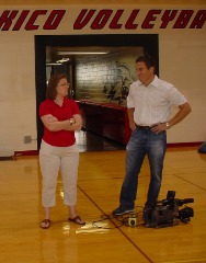 Willson in 2008 during New Mexico volleyball media day with Adam Shadoff (married to LPGA/former UNM golfer Jodi Ewart Shadoff).